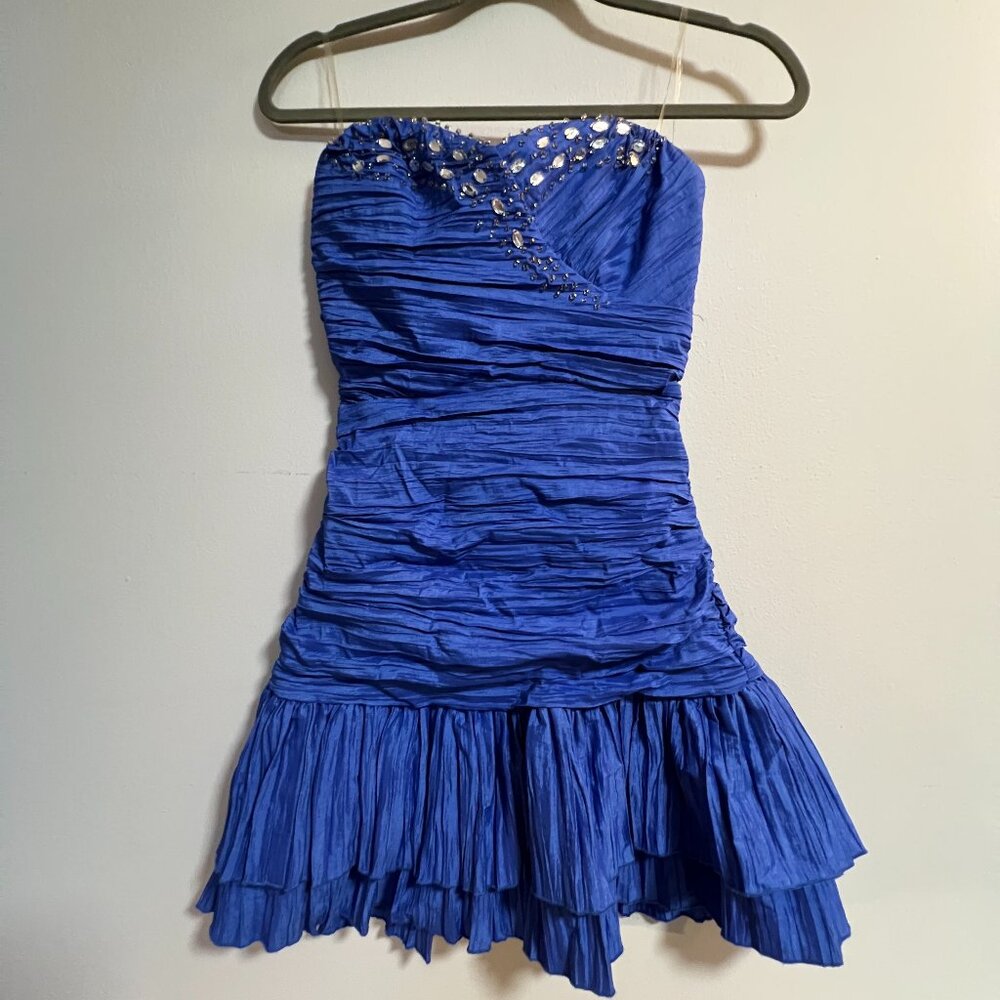 My Michelle Strapless Ruched Party Dress – Royal Blue – Size 7